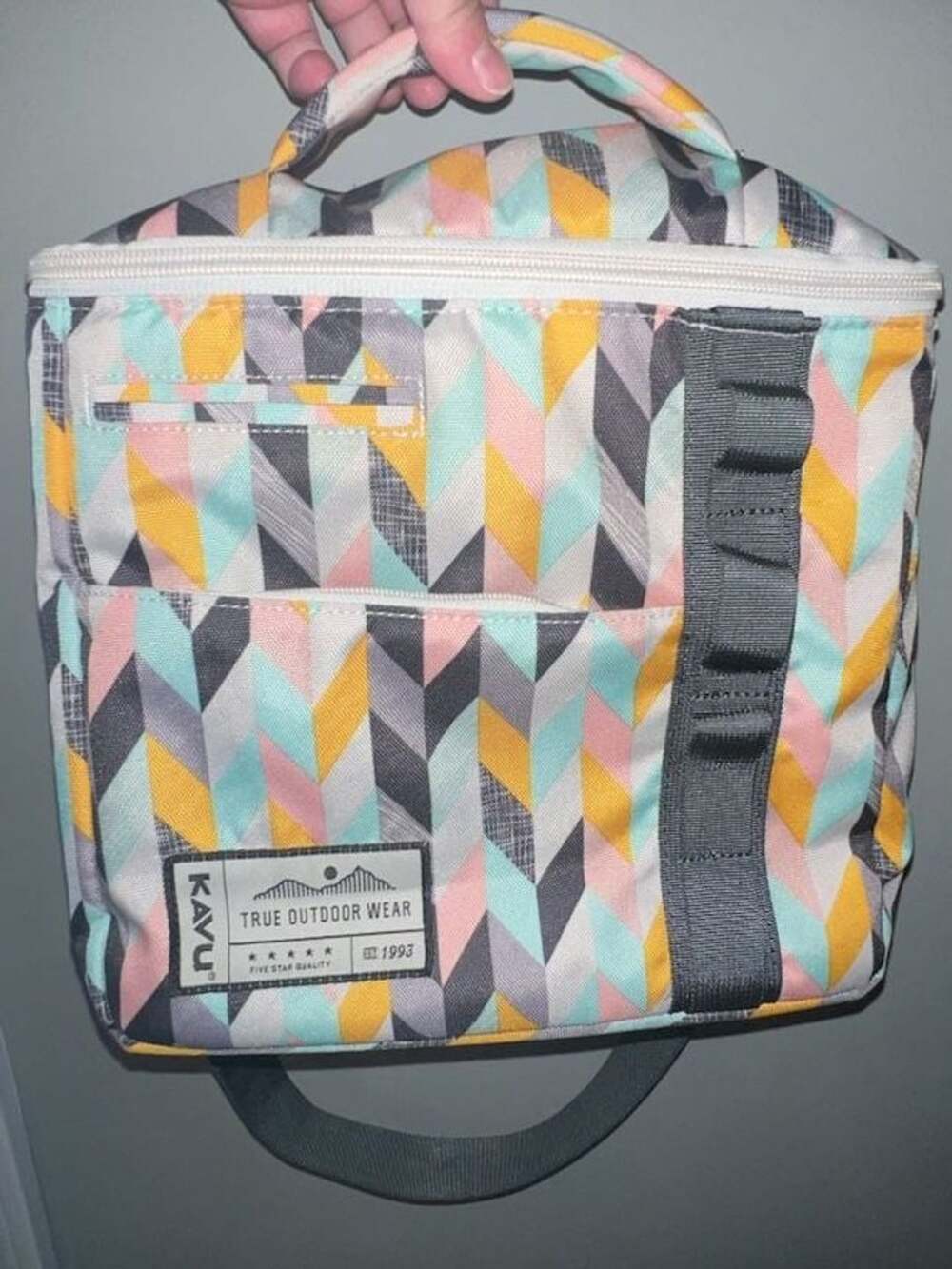 KAVU Lunch Box Crossbody Bag Multi Geometric
